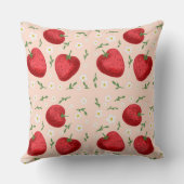 Erdbeeren und weiße Blume Kissen (Rückseite)
