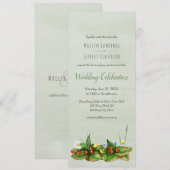 Erdbeeren und Wildblumen Hochzeit Einladung (Vorne/Hinten)