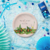 Erdbeeren- und Wildblumen-Wiesen-Hochzeit Pappteller (Party)