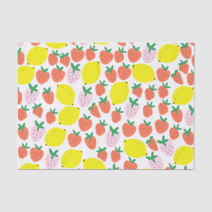 Erdbeeren und Zitronenpapier Seidenpapier