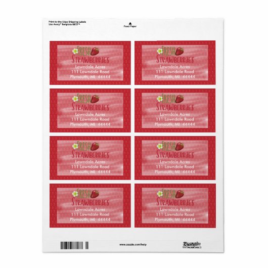 Erdbeeren-Versandmarke (Vorne)