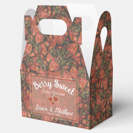 Erdbeeren Vielen Dank Baby Dusche Gefallen Box Geschenkschachtel (Geöffnet)