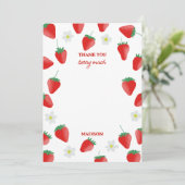 Erdbeeren Vielen Dank Berry Much Strawberry Thema Dankeskarte (Stehend Vorderseite)