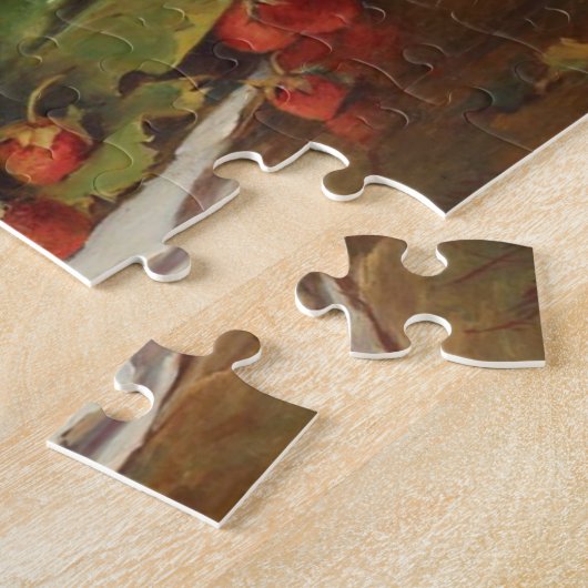 Erdbeeren Vintag Frühlingsfrüchte auf Zeitung Puzzle (Seite)