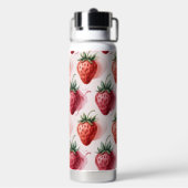 Erdbeeren Vintage Boho Sommer Picknick Trinkflasche (Hinten)