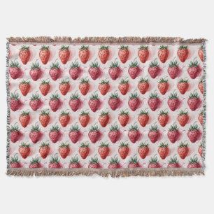 Erdbeeren Vintage Boho Traumlandschaft Botanisch Decke