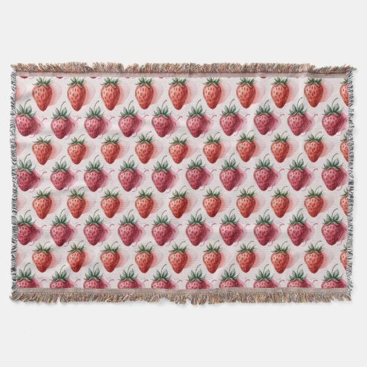 Erdbeeren Vintage Boho Traumlandschaft Botanisch Decke (Vorderseite)