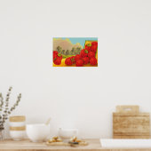 Erdbeeren, Vintage Etikettendruckerei Poster (Küche)