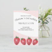 Erdbeeren Wasserfarbe Handgestrichen auf Roush Ankündigung (Stehend Vorderseite)