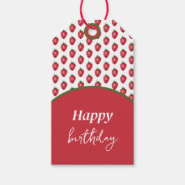 Erdbeeren Wasserfarbe Handgestrichen auf Roush Geschenkanhänger