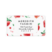 Erdbeeren Wasserfarbe Rosa und Rot gestrichene Bee Adressaufkleber (Vorne)