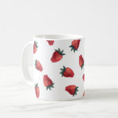 Erdbeeren Wasserfarbe: Spielbares nahtloses Muster Kaffeetasse (Vorderseite Links)