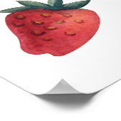 Erdbeeren Wasserfarbe: Spielbares nahtloses Muster Poster (Ecke)