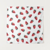 Erdbeeren Wasserfarbe: Spielbares nahtloses Muster Wandteppich (Vorderseite)