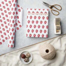 Erdbeeren Wasserfarben Handgestrichen Geschenkpapier