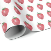 Erdbeeren Wasserfarben Handgestrichen Geschenkpapier (Rolleneckpunkt)