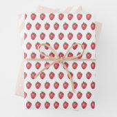 Erdbeeren Wasserfarben Handgestrichen Geschenkpapier Set (Beispiel)