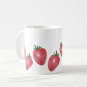 Erdbeeren Wasserfarben Handgestrichen Kaffeetasse (Vorderseite Links)