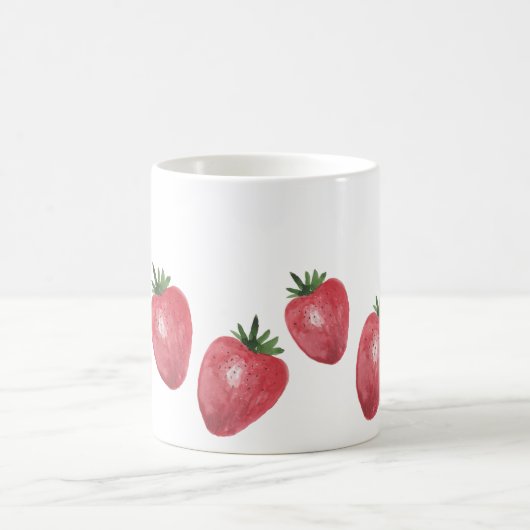 Erdbeeren Wasserfarben Handgestrichen Kaffeetasse (Mittel)