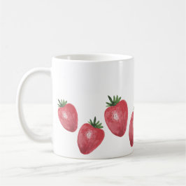 Erdbeeren Wasserfarben Handgestrichen Kaffeetasse