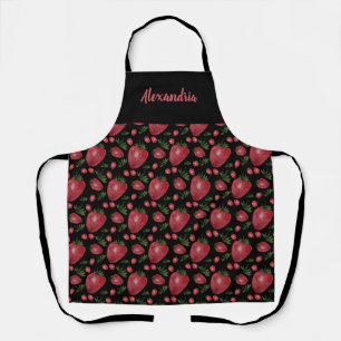 Erdbeeren Wasserfarben Handgestrichen Schürze