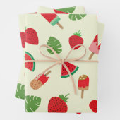 Erdbeeren, Wassermelonen und Popsiviermuster Geschenkpapier Set (Beispiel)