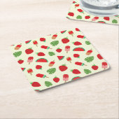 Erdbeeren, Wassermelonen und Rote Popkel Rechteckiger Pappuntersetzer (angewinkelt)