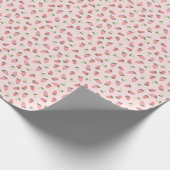 Erdbeeren werfen auf rosa geschenkpapier (Ecke)