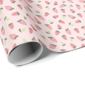 Erdbeeren werfen auf rosa geschenkpapier (Rolleneckpunkt)