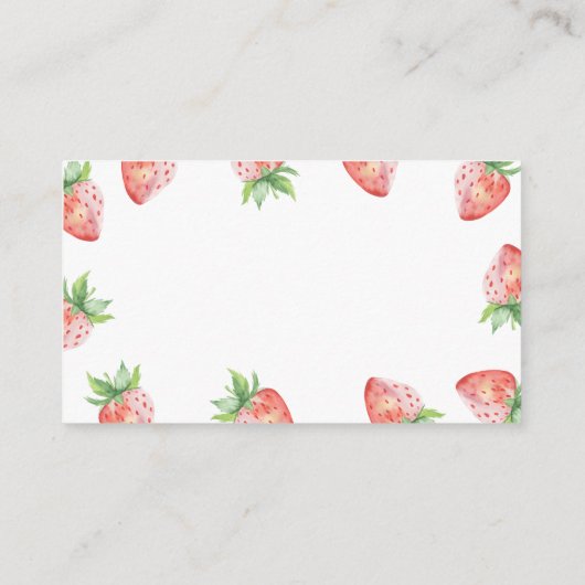 Erdbeeren - Windeln Tombola-Babydusche Begleitkarte (Rückseite)