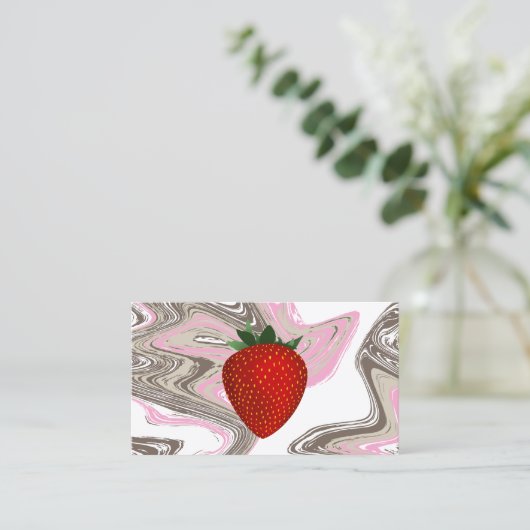 Erdbeeren-Wirbel-Visitenkarte Visitenkarte (Stehend Vorderseite)
