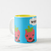 Erdbeeren (WTF?) Zweifarbige Tasse (Vorderseite Links)