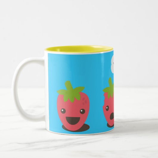 Erdbeeren (WTF?) Zweifarbige Tasse (Links)