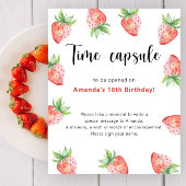 Erdbeeren Zeit Kapsel 1. Geburtstag Poster