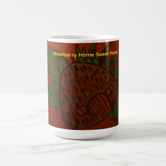 Erdbeeren Zuhause Süße Heimat Tasse (Mittel)