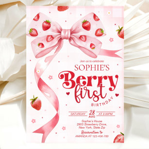 Erdbeeren zum ersten Geburtstag, 1. Geburtstag Einladung