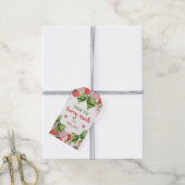 Erdbeeren zum ersten Geburtstag Dankeschön Geschenkanhänger (Mit Garn)
