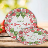 Erdbeeren zum ersten Geburtstag Erdbeerparty  Pappteller