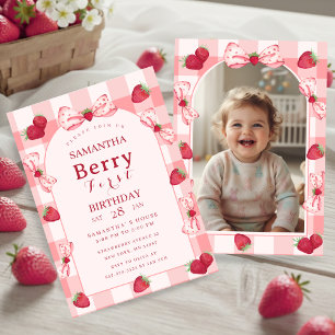 Erdbeeren zum ersten Geburtstag Foto-Schleife Ging