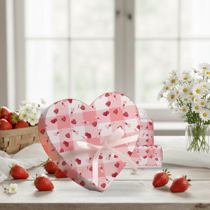 Erdbeeren zum ersten Geburtstag rote Gingham-Schle Geschenkpapier