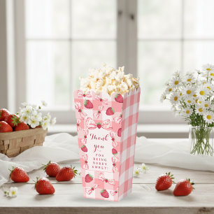 Erdbeeren zum ersten Geburtstag rote Gingham-Schle Geschenkschachtel
