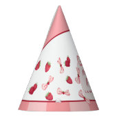 Erdbeeren zum ersten Geburtstag rote Gingham-Schle Partyhütchen (Links)