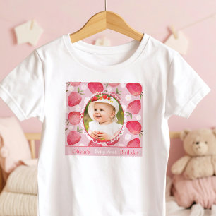 Erdbeeren zum ersten Geburtstag T-Shirt für Kleink