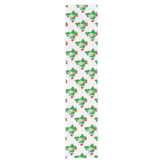 Erdbeeren zum Frühstück Kurzer Tischläufer (Vorderseite)