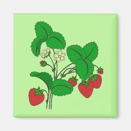 Erdbeeren zum Frühstück Magnet (Vorne)