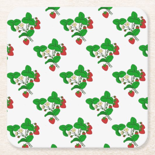 Erdbeeren zum Frühstück Rechteckiger Pappuntersetzer (Vorderseite)