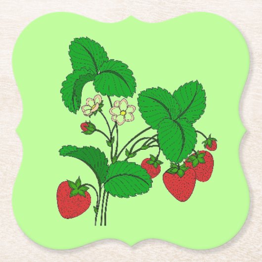 Erdbeeren zum Frühstück Untersetzer (Vorderseite)