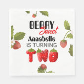 Erdbeeren Zweiter Geburtstag Serviette (Vorderseite)