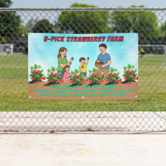 Erdbeerenfarm Promo Straßenbanner U Pick anpassen Banner
