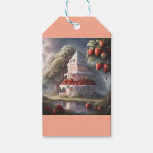 Erdbeerenkuchen zum Thema Geschenkanhänger (Vorderseite)